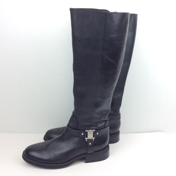 Vince Camuto Farren Leather Riding Boots Black 7M - Picture 2 of 8